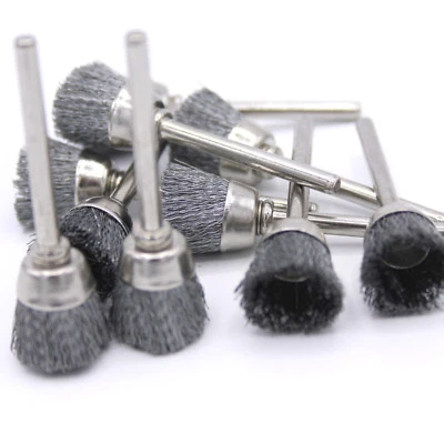 HOBBYPOWER24 10x Rundbürsten Edelstahl Topfbürste 15mm für Dremel Proxxon Mini Schleifer