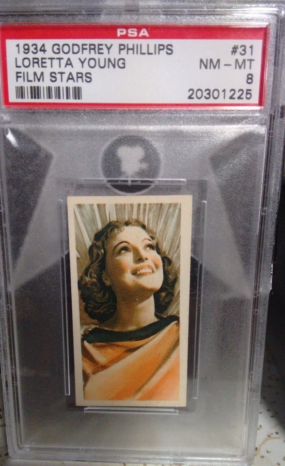 1934 Godfrey Phillips Film Stars LORETTA YOUNG PSA 8 (Pop. 1- None Higher) - Image 1 of 1