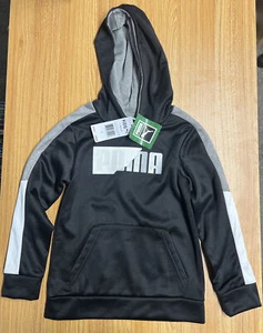 Puma Kids Boys Not Zip Hoodie Black Jacket Size 6 Pullover NEW WITH TAGS NWT - Picture 1 of 4