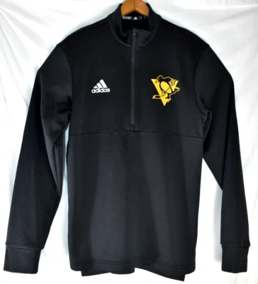 Adidas Para Hombres NHL Pittsburgh Penguins Aeroready 1/4 Cremallera LS Gh5379 Talla Pequeña Foto 1 de 4