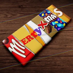 FROHE WEIHNACHTEN Schokoriegel Verpackung Neuheit Wichtelgeschenk Arbeit unhöfliches Geschenk UK - Bild 1 von 4