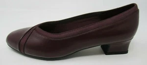 SOFT STYLE WOMEN'S DEVINE SMOOTH FAILLE WINE LEATHER PUMPS HEELS SHOES 7/N - Picture 1 of 6