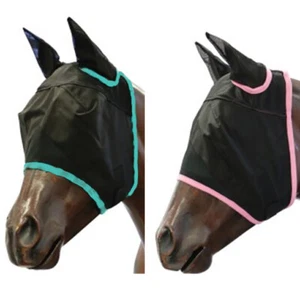 Showmaster Black Mesh Fly Mask with Mesh Ears - Picture 1 of 7
