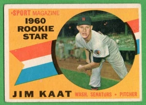 1960 Topps #136 Jim Kaat VG-VGEX Washington Senators ROOKIE RC Hall of Fame - Picture 1 of 2