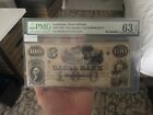 PMG UNC EPQ 63 1850s New Orleans Louisiana $100 bill CANAL & BANKING CO. 