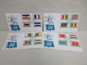 Complete Set of 4 Unused United Nations 1980 Flag Series First Day Covers FDCs - Picture 1 of 9