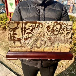 Quadro calcare dendrite cinese bellezza naturale 6,8 libbre Shi Guohua - raro - - Foto 1 di 16