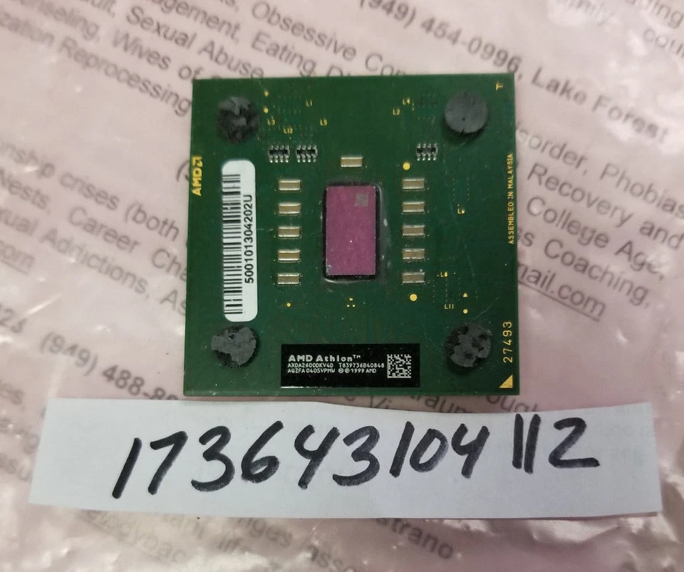 AMD Athlon XP 2600+ AXDA2600DKV4D 2.08GHz 256KB 333 Socket 462 A CPU Processor - Image 1 of 1