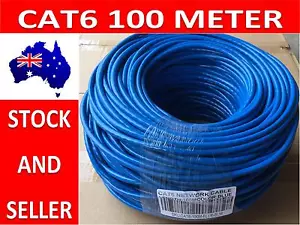 Blue 100M CAT6 Network Ethernet LAN Cable Roll UTP Core 10/100/1000Mbps - Picture 1 of 2