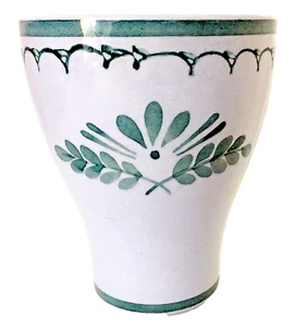 Bicchiere Arabia Finlandia cardo verde 4" verde floreale e rotoli vintage metà secolo - Foto 1 di 4