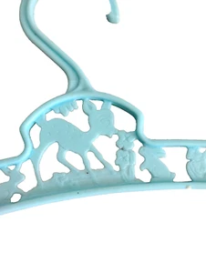40s 50s Vintage Child's Bambi Themed Hanger, Turquoise Blue Color - Picture 1 of 3