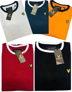 LYLE AND SCOTT SHORT SLEEVE CREW NECK CONTRAST COLLAR AND CUFF T-SHIRT - Picture 1 of 6