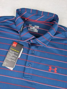 Polo Under Armour HeatGear uomo XL blu vestibilità ampia nero freddo manica corta - Foto 1 di 10