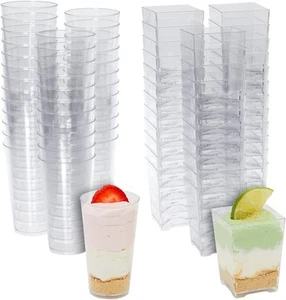 Juvale 72 Pieces Dessert Cups for Appetizers & Snacks, Plastic Clear - Picture 1 of 9