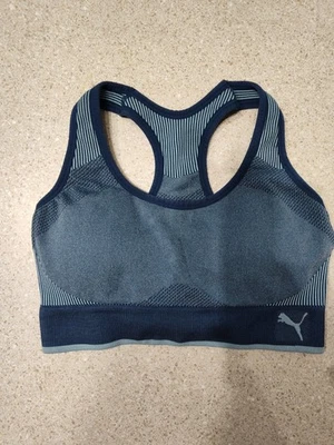 Sujetador deportivo PUMA para mujer M azul espalda deportiva Foto 1 de 4