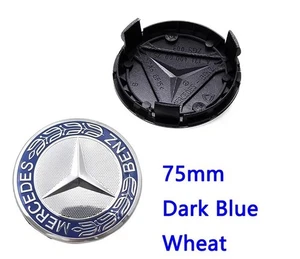 Set of 4 Mercedes Benz Center Caps Blue 2.95 Inch/75mm Fits Most Models - Picture 1 of 12