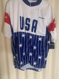 Performance Cycling Jersey Size Large Red White and Blue - Picture 1 of 8