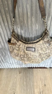 Vintage Harley Davidson Damen Braun Baumwolle Leder Handtasche Anhänger/Nieten - Bild 1 von 13