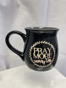 PRAY MORE  MUG. PRAY MORE COFFEE MUG. WORRY LESS DECO MUG. - Picture 1 of 6