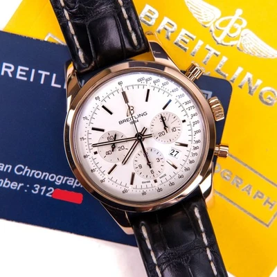 Reloj Breitling Transocean Cronógrafo Oro Rosa 18k con Caja y Tarjeta Foto 1 de 4