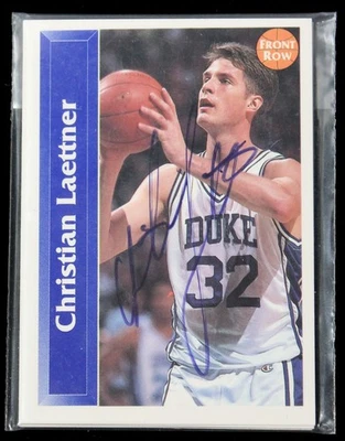 1992 Front Row Basketball Christian Laettner ROOKIE AUTO 448/1000 - Image 1 of 4