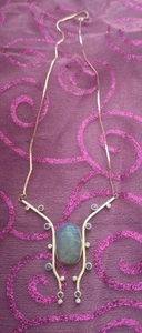 GORGEOUS! 14k Gold Fiery Faux OPAL Lucky Scarab Necklace BEAUTIFUL!!! - Picture 1 of 16