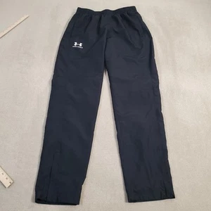 Under Armour Pants Mens Medium Black Mesh Lined Track Joggers Vital Woven Logo - Picture 1 of 11