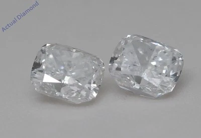 Un par de cojines naturales extraídos diamantes sueltos (1,49 quilates D-e vs claridad) Foto 1 de 4