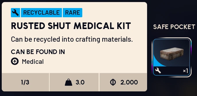ARC RAIDERS Rusted Shut Medical Kit ANY PLATFORM - Image 1 of 1