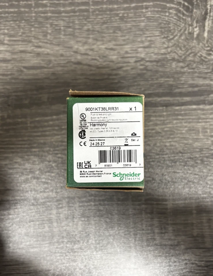 Square D Schneider Electric Push To Test Pilot Light LED Red 9001KT38LRR31 - Image 1 of 1