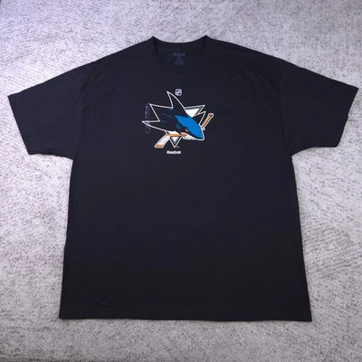 San Jose Sharks Shirt Mens XXL Reebok Short Sleeve Logo Black NHL Crew Neck NWOT - Image 1 of 4