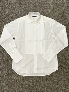Canali Men’s White Tuxedo Shirt Evening Dinner Size 16.5” 42 Bib Front - Picture 1 of 11