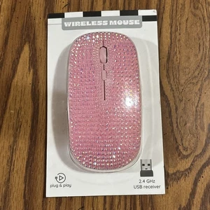Vivitar Wireless Mouse for PC, Pink Rhinestones, NIP - Picture 1 of 2