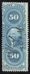 US Scott R59c Used 50c blue Mortgage Revenue Lot Z386 bhmstamps - Picture 1 of 2