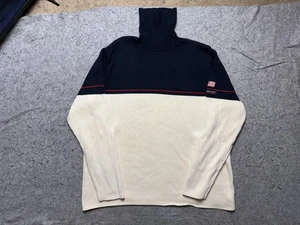 Polo Jeans Co Ralph Lauren Pullover Herren XL Navy Creme Rollkragen Flagge Patch - Bild 1 von 11