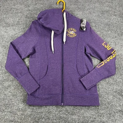 LSU Tigers Hoodie Sweatshirt Womens Small Purple Long Sleeve Full Zip SEC New - Image 1 of 4