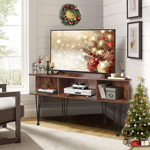 Corner TV Stand for 50 Inch TV, Entertainment Center with Storage Cabinet - Picture 1 of 6