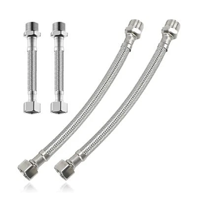 Flexibler Wasserhahnschlauch4 Stück Flexschlauch 3/8 ZollEdelstahl Flex Schla... - Bild 1 von 4