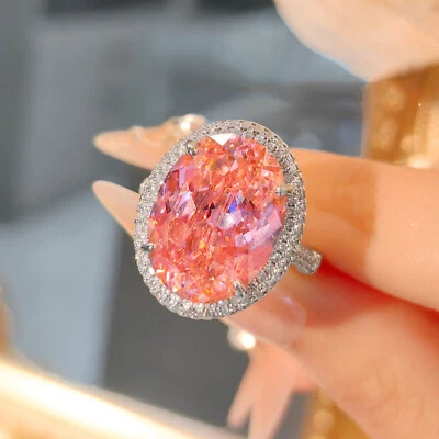 Nuevo 16 mm Hielo Flor Corte Rosa Topacio Gemas Moda Mujeres Niña Fiesta Joyería Anillos Foto 1 de 4