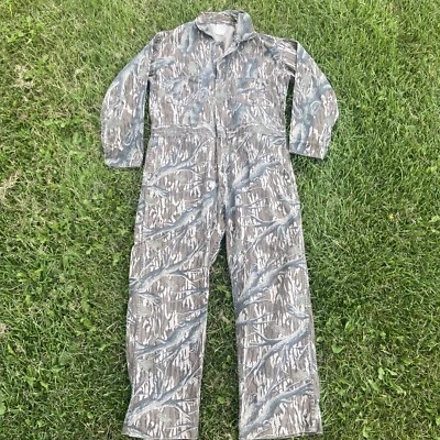 VTG Mossy Oak Originals Camouflage Camo USA Talon Zip Coveralls Shirt Pants - Image 1 of 4