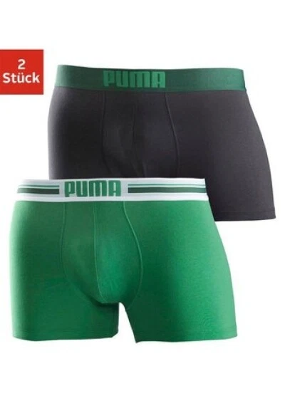 Puma Colocado Logo Boxer 2P [Talla S] Paquete de 2 Hombres Boxers Verde Nuevo y EMBALAJE ORIGINAL Foto 1 de 1