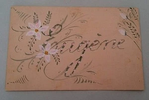 Carte postale CPA fantaisie décor peint à la main carton Eugène - Picture 1 of 3