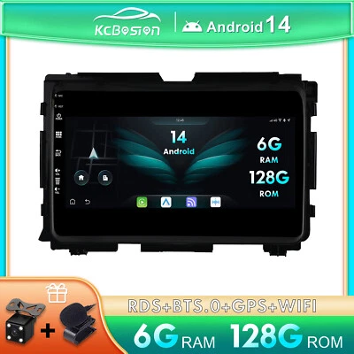 6G+128G Android 14 Autoradio CarPlay DAB+GPS Per Honda Vezel HR-V HRV 2013-2022 - Immagine 1 di 4