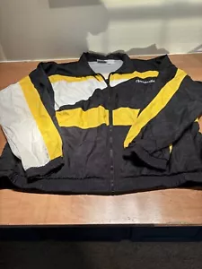 Giacca da pista vintage Reebok anni 90 retrò nera e gialla uomo taglia large - Foto 1 di 5