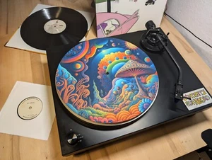 Psychedelisch Zauberpilz Pilz Plattenspieler Matte, Filz Felt Slipmat Trippy 12" - Bild 1 von 9