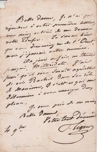 Lettre autographe Pierre-Mathieu LIGIER (Bordeaux, 1797-1872) acteur. - Imagen 1 de 1