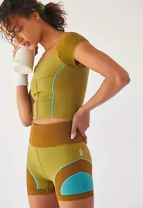 NEW Free People Movement Point Break Colorblock Top & Shorts Set $130 | SS - 162 - Picture 1 of 3
