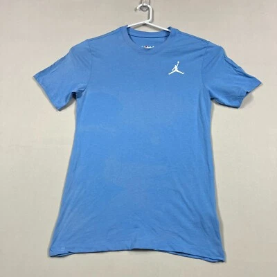 Air Jordan Blue Extra Slim Crew Neck Casual Cotton Tee T Shirt Mens Small S Flaw - image 1 of 4
