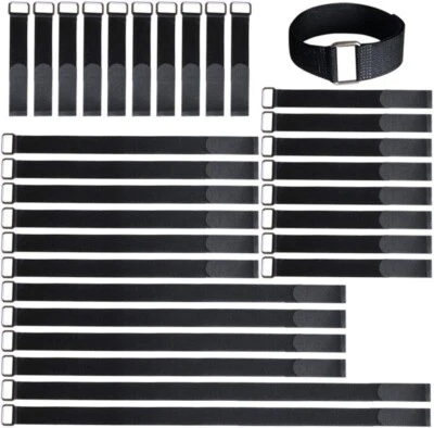 VELCRO Brand Bulk Pack 30 Reusable Fastening Cable Straps with Buckle Variety"""
