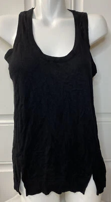 CENTRAL PARK WEST SUÉTER CUELLO REDONDO CAMISETA SIN MANGAS CAMUFLAJE TRANSPARENTE NEGRO MEDIANO ¡NUEVO! $130 Foto 1 de 4